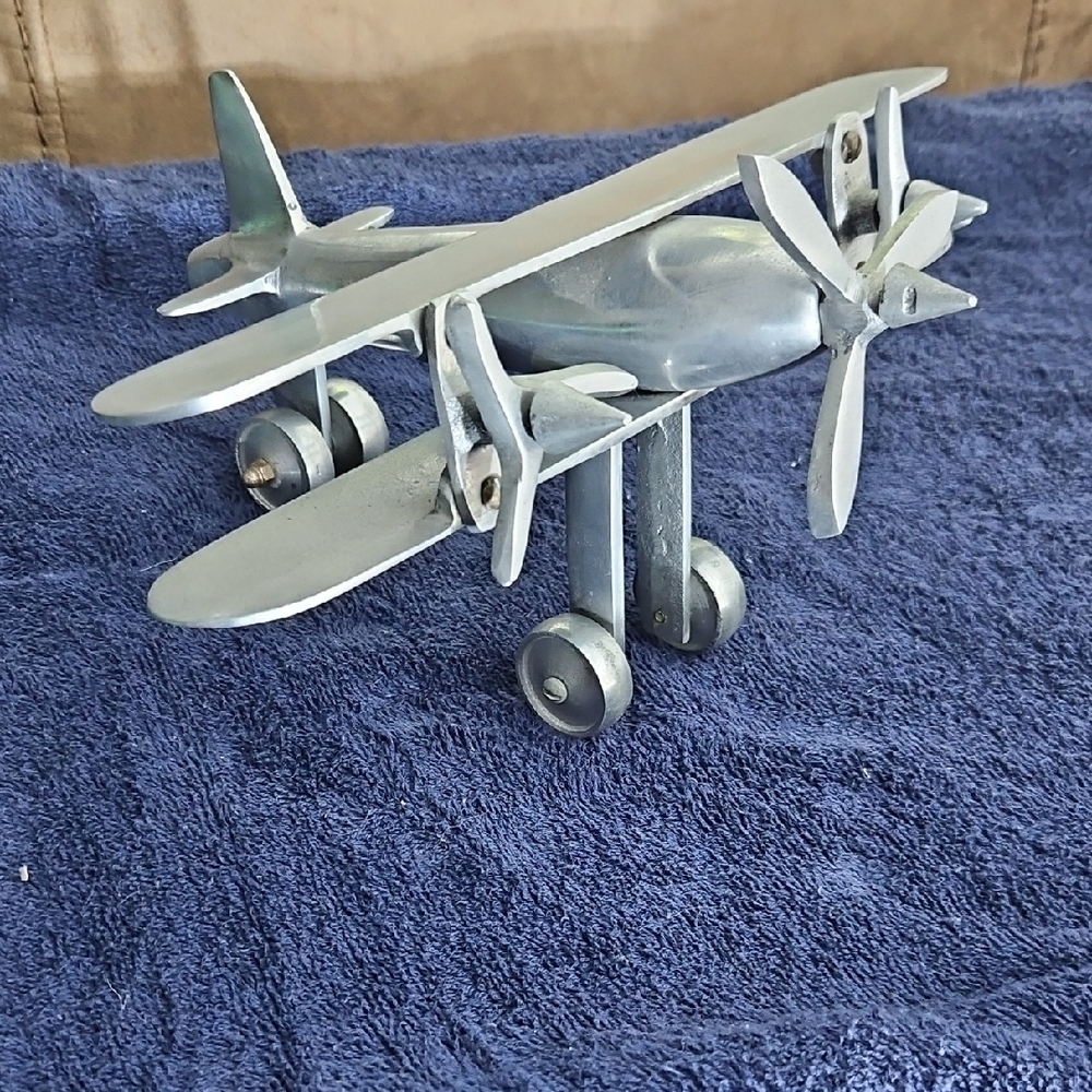Silver Airplane Figurine